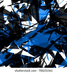 Seamless pattern. Broken blue transparent surface. Abstract vector background for web page, banners, fabric, home decor, wrapping