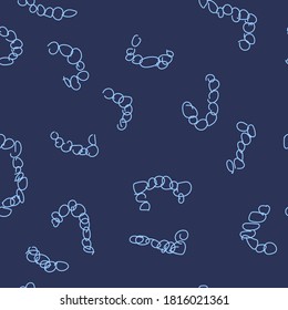 Seamless Pattern With Broken Chains On Blue Background. Boyish Style. Simple Cartoon Hand Drawing. Ornament For Packaging, Wall Paper Or Wrapping. Vector Design Eps 10