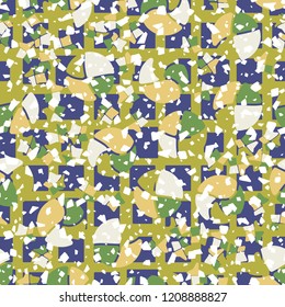 Seamless pattern. Broken circles and stars. Background from the network.