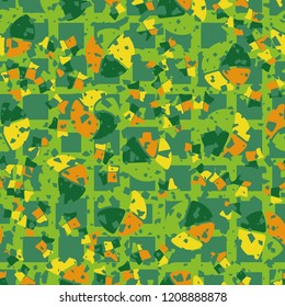Seamless pattern. Broken circles and stars. Background from the network.