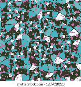 Seamless pattern. Broken circles and stars. Background from a grate full of holes.