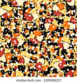 Seamless pattern. Broken circles and stars. Background from a grate full of holes.