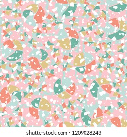 Seamless pattern. Broken circles and stars. Background from a grate full of holes.