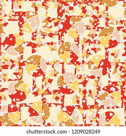 Seamless pattern. Broken circles and stars. Background from a grate full of holes.