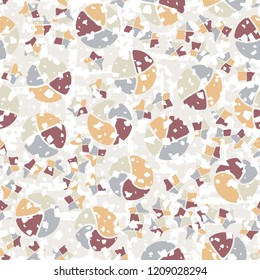 Seamless pattern. Broken circles and stars. Background from a grate full of holes.