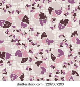 Seamless pattern. Broken circles and stars on the background of different rectangles.