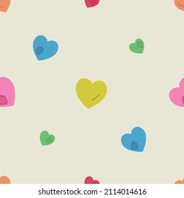 Seamless pattern with broken heart symbol, colorful pattern background. Vector illustration.