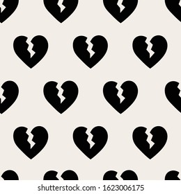 seamless pattern, broken heart valentine art background design for fabric scarf and decor
