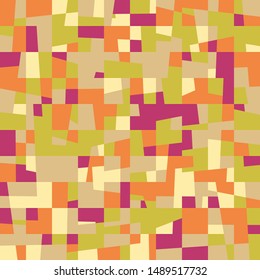Seamless pattern of broken squares. Harmonious colors.