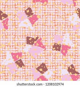 Seamless pattern. Broken stars. Background from chopped ovals.