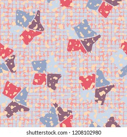 Seamless pattern. Broken stars. Background from chopped ovals.
