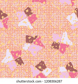 Seamless pattern. Broken stars. Background of radial squares.