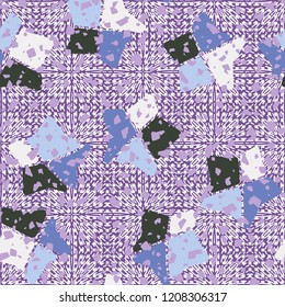 Seamless pattern. Broken stars. Background of radial squares.