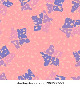 Seamless pattern. Broken stars on an abstract background.