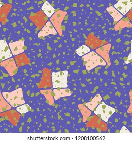 Seamless pattern. Broken stars on an abstract background.