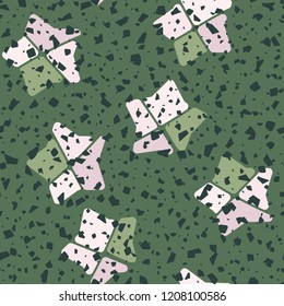Seamless pattern. Broken stars on an abstract background.