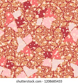 Seamless pattern. Broken stars. On the background of the texture consisting of a variety of five-pointed stars.