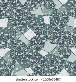 Seamless pattern. Broken stars. On the background of the texture consisting of a variety of five-pointed stars.