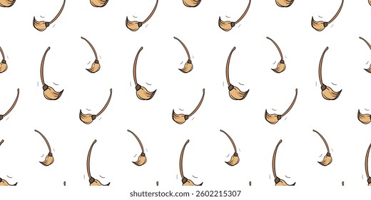 Seamless pattern with broom sweeping doodle vector