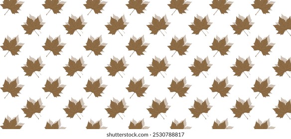 Seamless pattern with brown autumn leaves