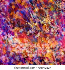 Seamless pattern. Brown and blue colors. Colored texture with geometric and organic elements. Abstract vector background for web page, banners, fabric, home decor, wrapping