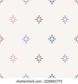 Seamless pattern with brown and blue stars