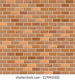 Seamless pattern. Brown brick wall. Vector design.