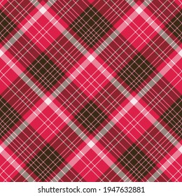 Seamless pattern in brown and bright pink colors for plaid, fabric, textile, clothes, tablecloth and other things. Vector image. 2