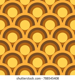 Seamless pattern with brown circles. Template for interior decoration, print, stamp and textile. Vector illustration.