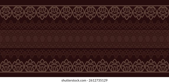 Seamless pattern of brown classic vintage ornament decorations
