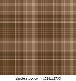 Seamless pattern in brown colors for plaid, fabric, textile, clothes, tablecloth and other things. Vector image. 
