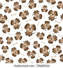 seamless pattern with brown dogs