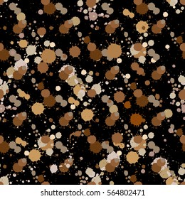 Seamless pattern: brown drops and stains of coffee