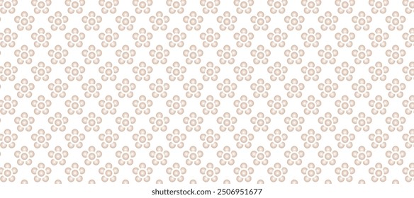Seamless pattern with brown flowers in the white background