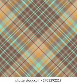 Patrón sin costuras en marrón, verde y naranja para cuadros, tela, textiles, ropa, mantel y otras cosas. Imagen de Vector. 2.
