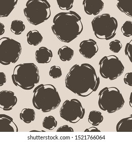 Seamless pattern with brown hand drawn scribble smear. Abstract grunge texture. Vector illustration