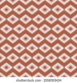 Seamless pattern with brown kilim or Aztec design