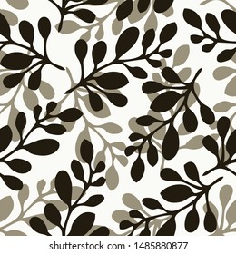 Seamless Pattern Brown Leaves  design for background, wallpaper, clothing, wrapping, fabric