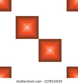 seamless pattern with brown and orange squares vector isolated on white background