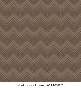 Seamless pattern of brown rhombuses. Brown monochrome geometrical pattern of squares. Vector seamless pattern. Modern stylish texture. 