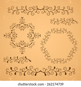 Seamless pattern. Brown and sand colors background. Vector illustration.
