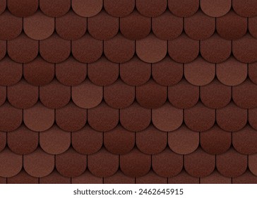 Seamless pattern of brown tiles with beaver tail texture. Vector illustration