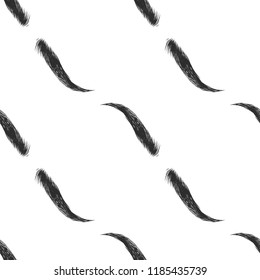 Seamless pattern with brows for brow bar. Professional makeup artist background with woman black eyebrow. Black fashion illustration on white backdrop. Graphic art style vector illustration