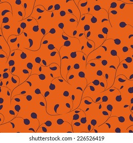 Seamless pattern with brunches of blueberry 