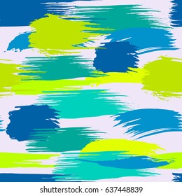 Seamless pattern with brush splash and stains bright fresh colour for background