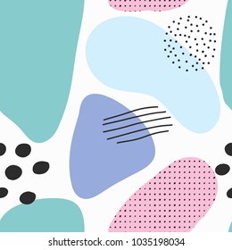 Seamless pattern with brush strokes in fresh pastel colors. Abstract brushstroke background, colorful patter. 