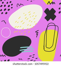 Seamless pattern with brush strokes in fresh pastel colors. Abstract brushstroke background, colorful patter. 