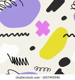 Seamless pattern with brush strokes in fresh pastel colors. Abstract brushstroke background, colorful patter. 
