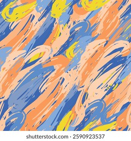 seamless pattern brush strokes pattern spots blobs paint bright print background