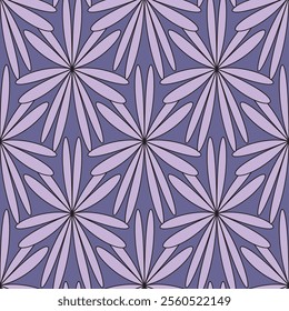 Seamless pattern with brutal contemporary colorful outline flowers. Floral figures in y2k style, retro futuristic. Abstract graphic geometric linear plants, 2000s. Primitive vector purple surface